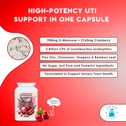 D-Mannose Cranberry Herbal Complex Bamboo Probiotics for Bladder Support
