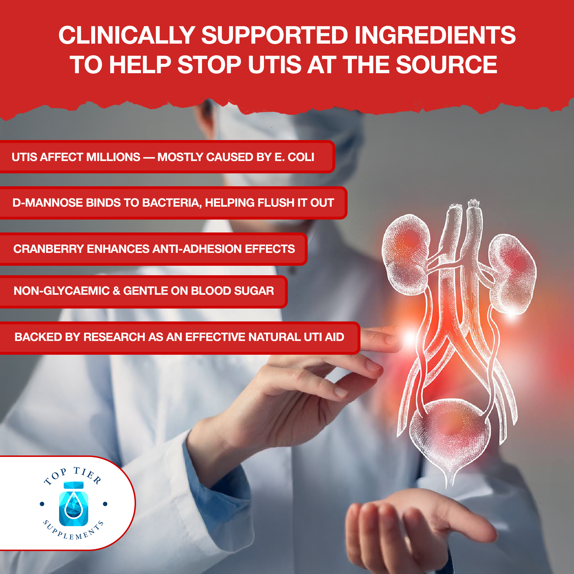 D-Mannose Cranberry Herbal Complex Bamboo Probiotics for Bladder Support