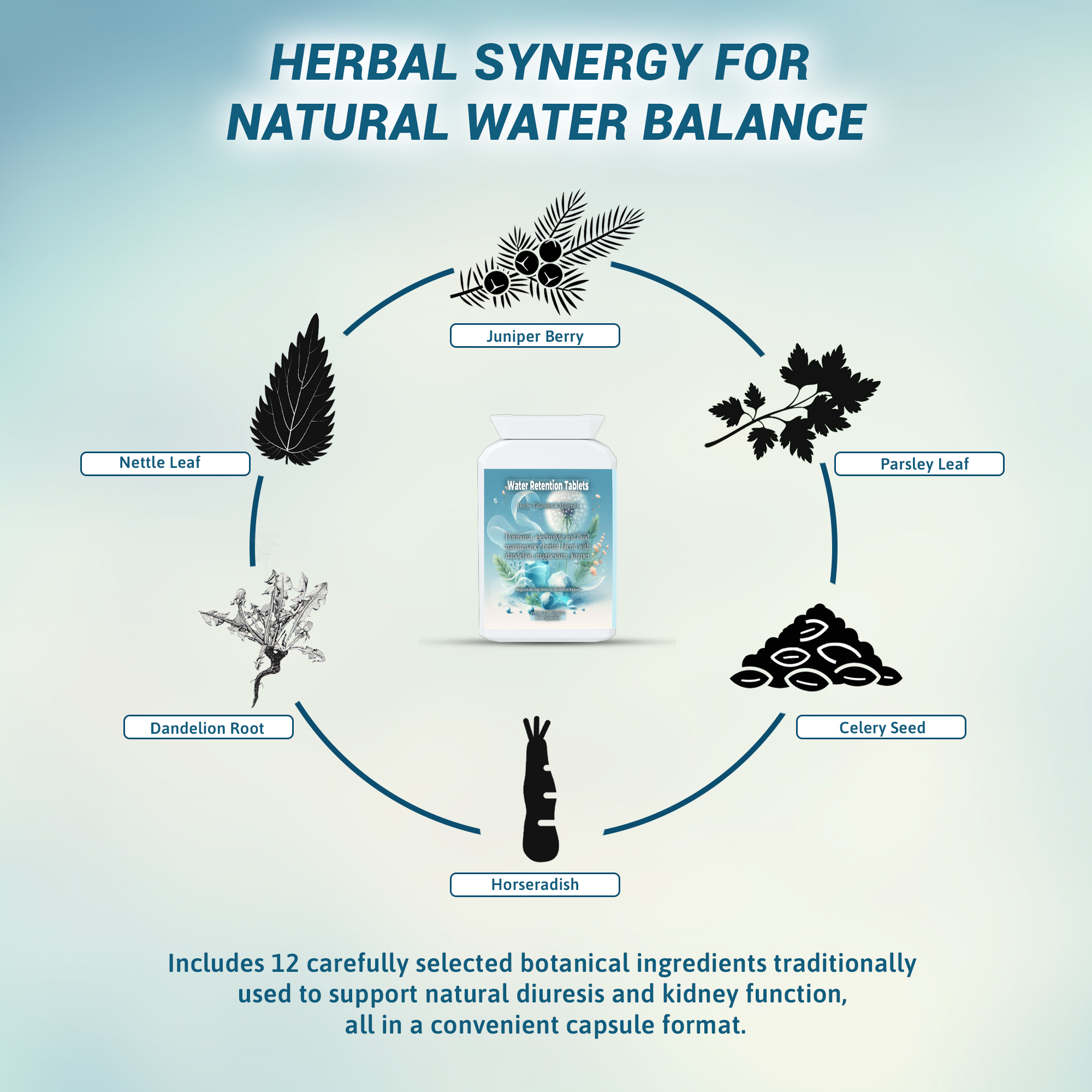 Water Tablets Fluid Retention - Strong Herbal Complex - Strongest Natural Diuretic Formula - Diuretics for Water Balance - Swollen Feet, Legs Ankles - 90 Clean Capsules