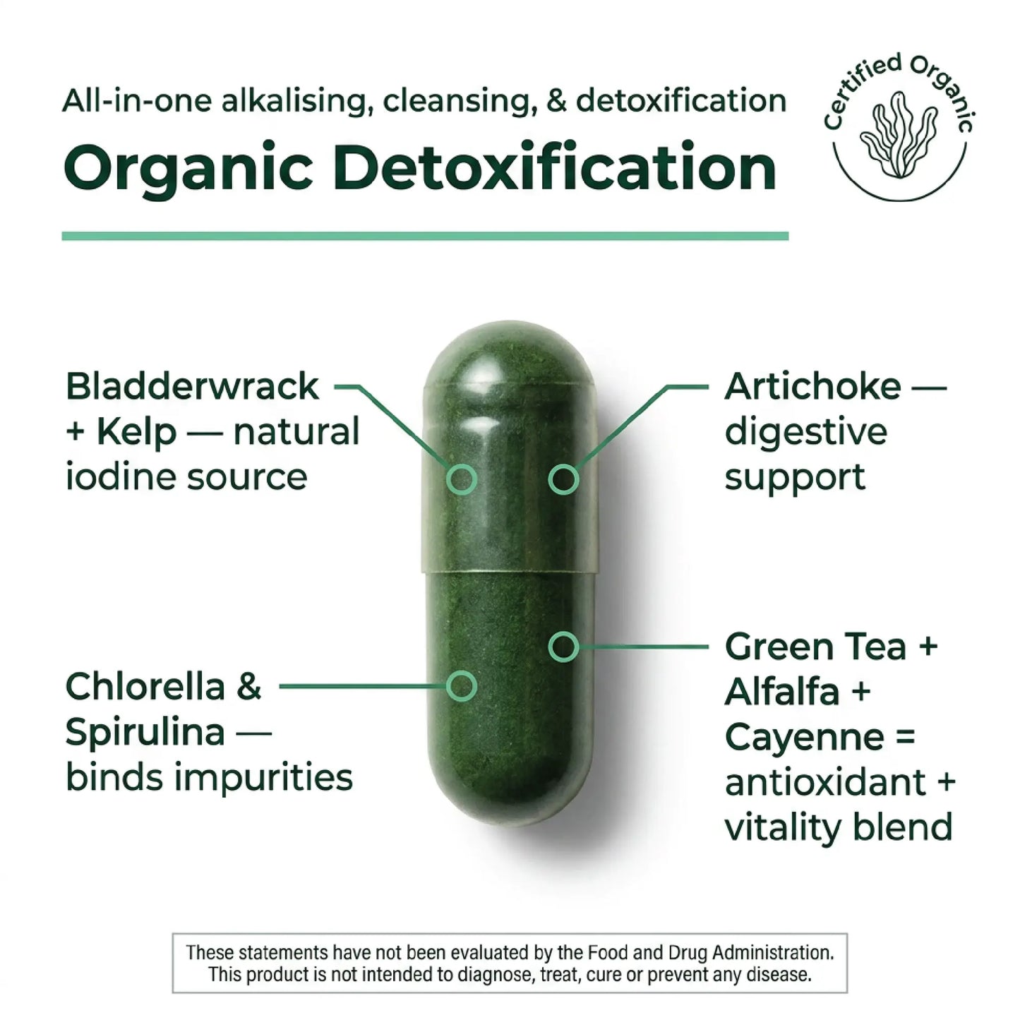 Heavy Metal Detox Cleanse Organic Sea Greens Complex Top Tier Supplements