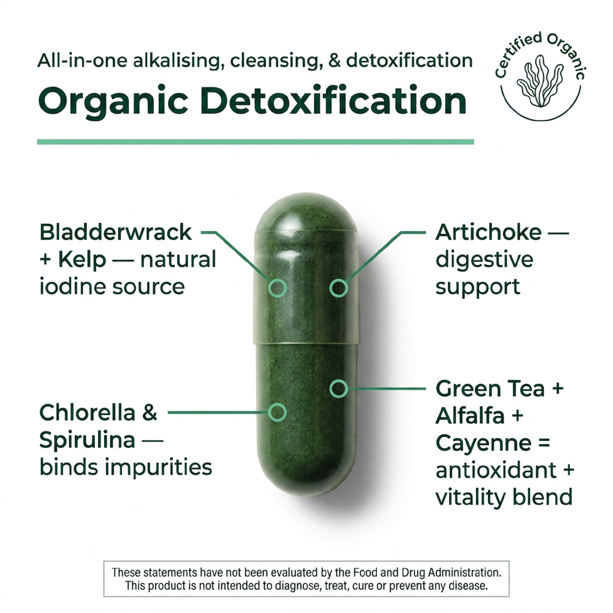 Heavy Metal Detox Cleanse Organic Sea Greens Complex