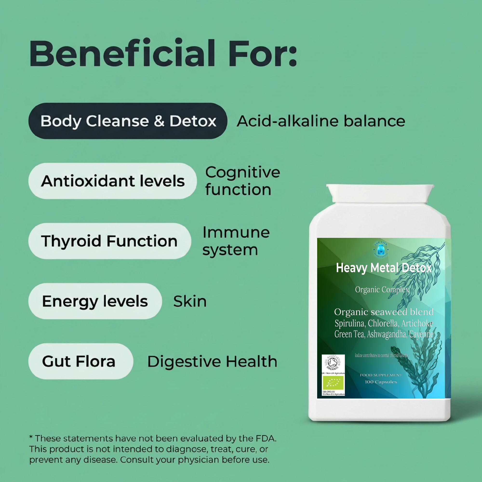 Heavy Metal Detox Cleanse Organic Sea Greens Complex