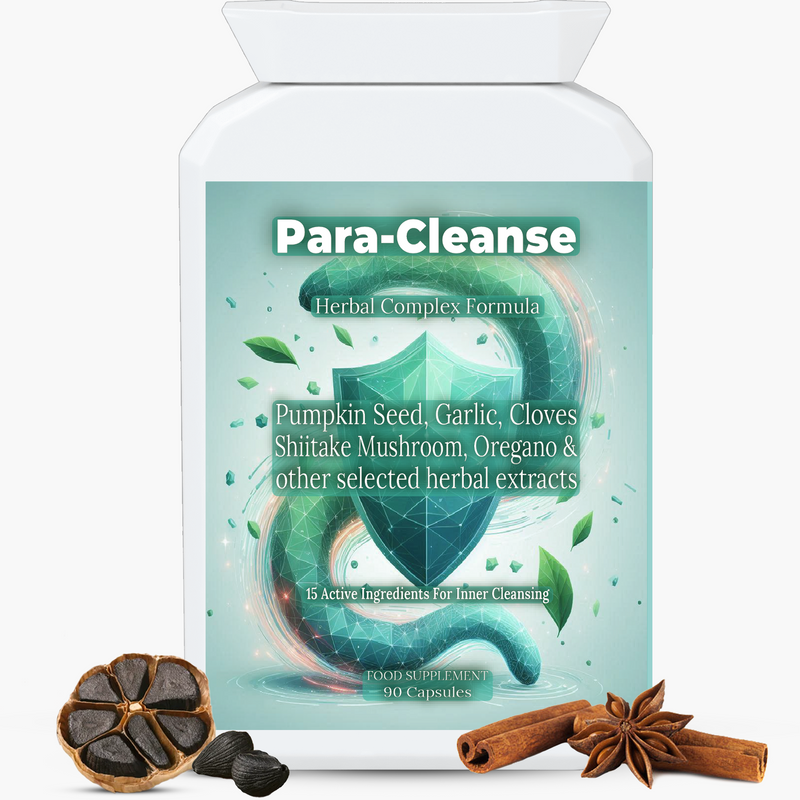 Parasite Cleanse Supplements Gut Colon Detox Support Natural Herbal Complex, Garlic, Cloves, Pumpkin Seed, Front label
