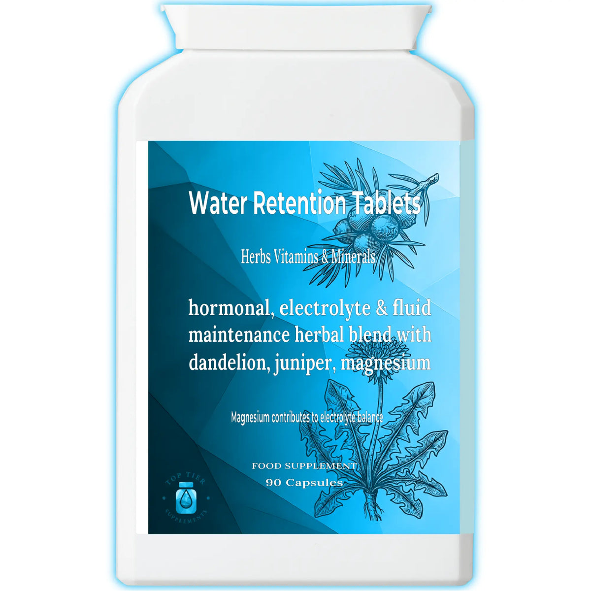 Herbal Diuretics for Fluid Retention, Natural Diuretic Fluid Balance Formula, Swollen Feet, Legs, Ankles 90 Capsules Top Tier Supplements
